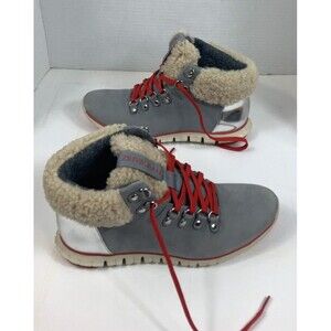 Cole Haan Zerogrand Women's Boots Size 7B Waterproof Gray Shearling Hiking